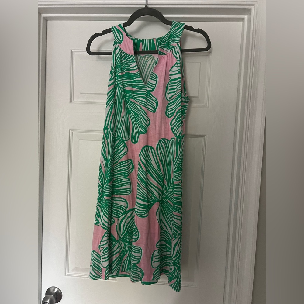 Lilly Pulitzer Pink and Green Tropical mini Dress
